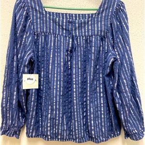 Arizona Jean Company women’s blue/silver blouse size 18 1/2 plus size